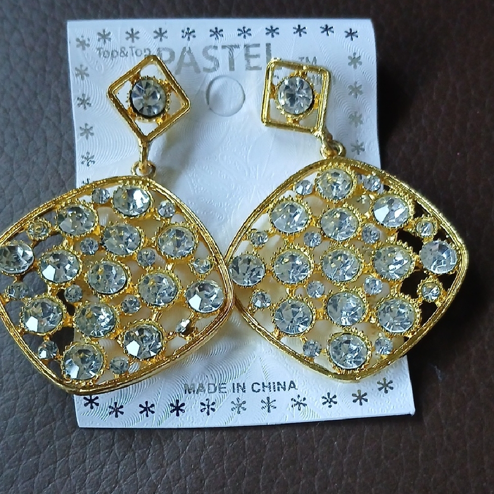 Pastels Clothing Gold Earrings with Silver Accents